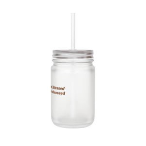 Mason Jar - Clear Glass Mug with Straw